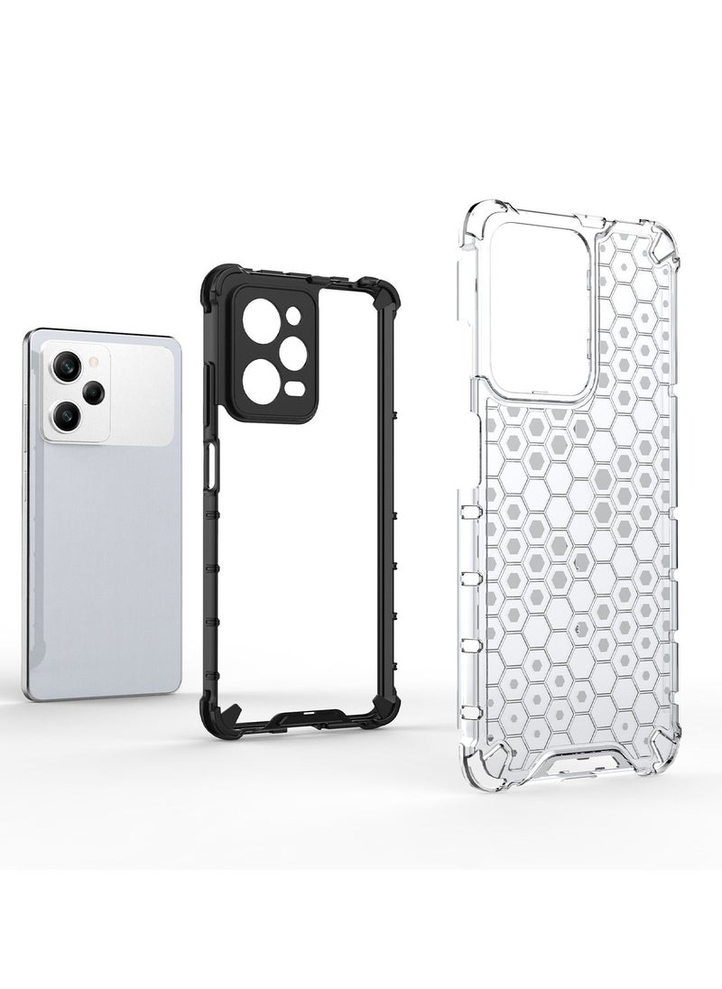 Generic Xiaomi POCO X5 Pro 5G Case Cover [Honeycomb Shock Absorption][Precise Cutout] Protective Back Cover PC Soft TPU Phone Cover for POCO X5 Pro/Redmi Note 12 Pro 5G  - Image 2