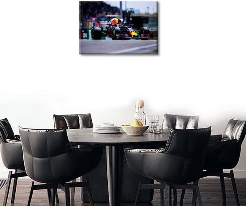 TISHIRON Canvas Wall Art F1 Racing Car Urban Championship World Series Championship Sports Giclee Poster Modern Home Sports Decor for Home Living Room Office Dining Room Framed Ready to Hang - 24"W x 16"H - Image 2
