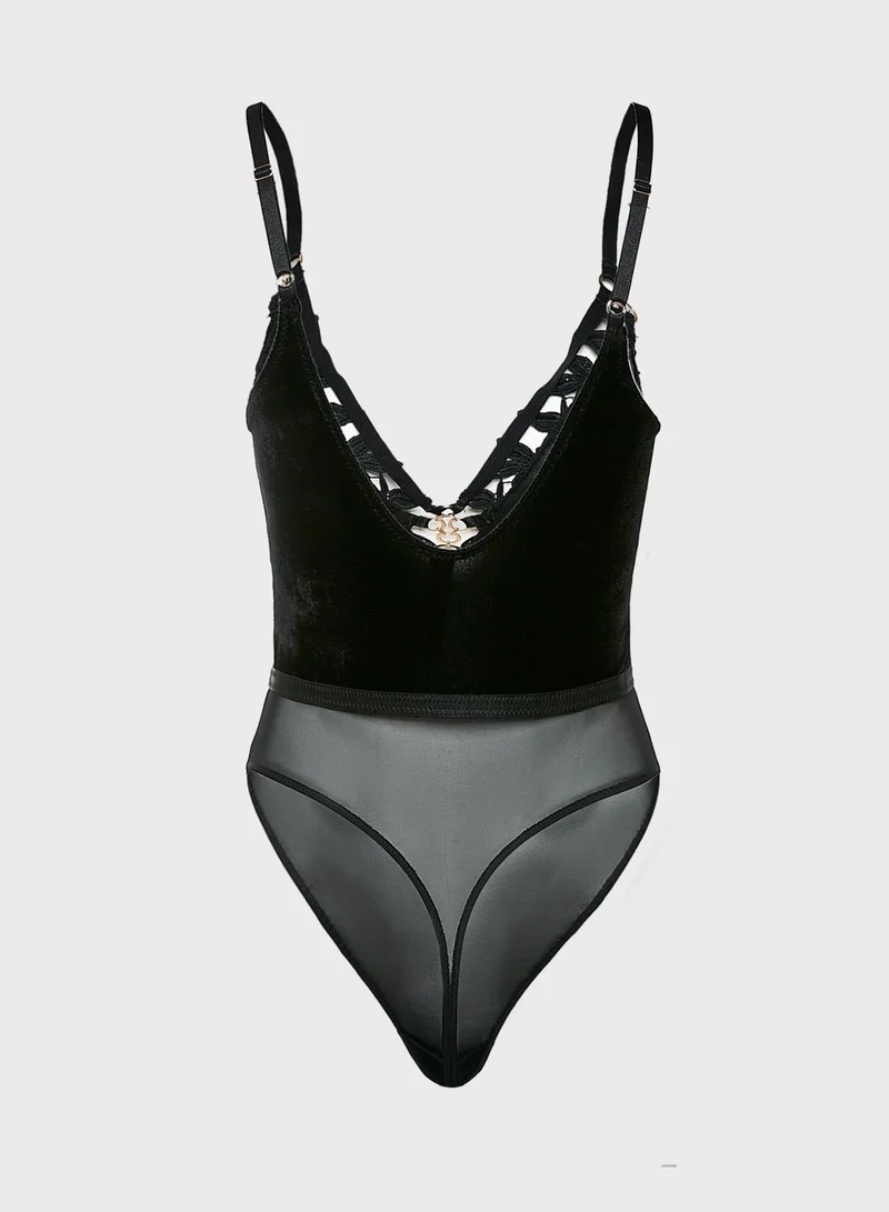 Ann Summers Lace Trim Embellished Body