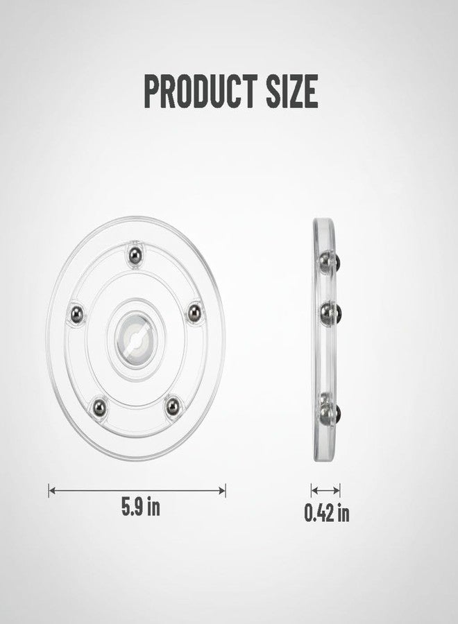 Meisuitd 3 Pack 5.9 Inch Clear Small Lazy Turntable, 360° Ball Bearing Turntable Swivel Base, Smooth Rotating Tray for Kitchen Cabinet Organizer, Cake Decorating & Countertop Display - Image 3