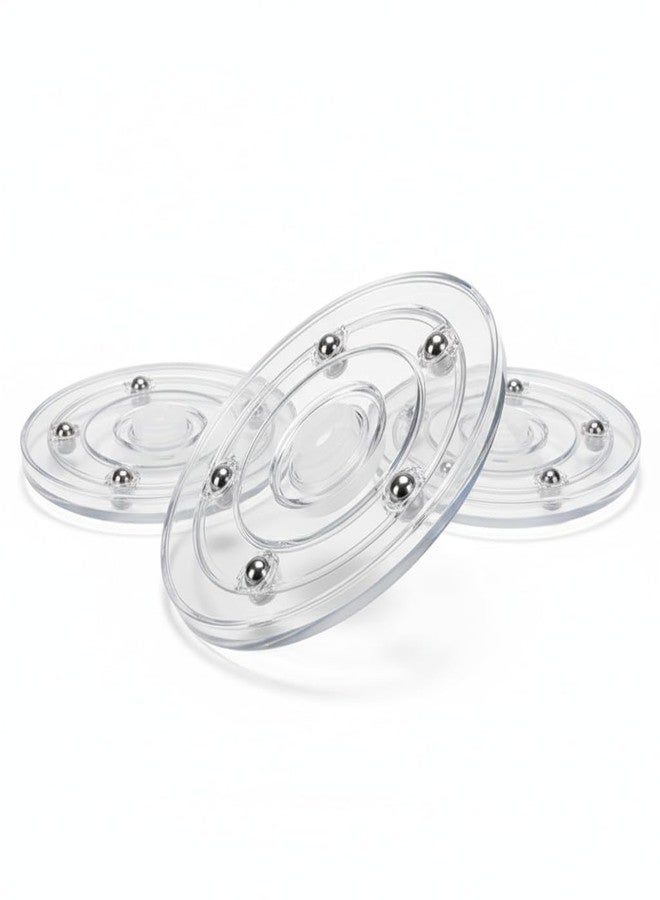 Meisuitd 3 Pack 5.9 Inch Clear Small Lazy Turntable, 360° Ball Bearing Turntable Swivel Base, Smooth Rotating Tray for Kitchen Cabinet Organizer, Cake Decorating & Countertop Display - Image 1
