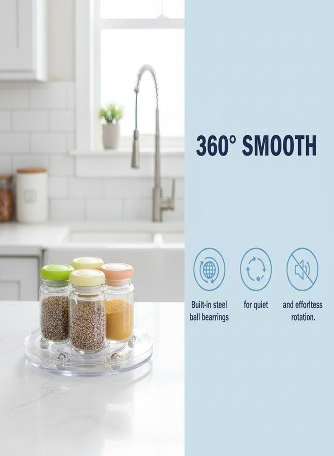 Meisuitd 3 Pack 5.9 Inch Clear Small Lazy Turntable, 360° Ball Bearing Turntable Swivel Base, Smooth Rotating Tray for Kitchen Cabinet Organizer, Cake Decorating & Countertop Display - Image 5