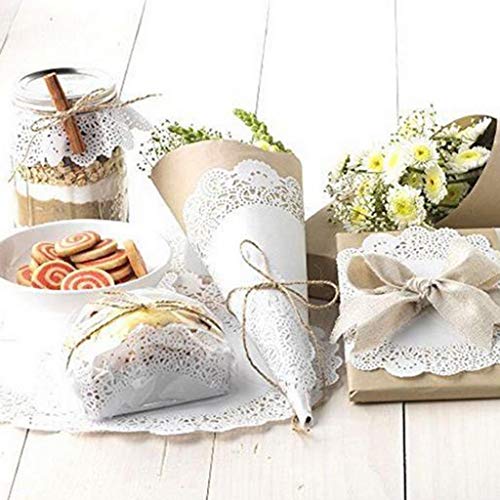 Perfect Pricee Lace Paper Doilies, Bulk for Desert, Tableware Decoration Place mats, Cake Packaging (100 Pieces, 7.5), White - Image 3