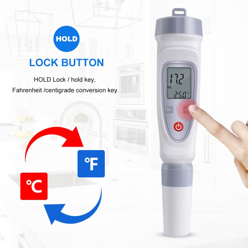 JPB-70A Dissolved Oxygen Analyzer with DO Probe Water Quality Monitor DO Meter Aquaculture Dissolved Oxygen Detector Portable Pen Type Dissolved Meter 0.0-20.0mg/L - Image 3