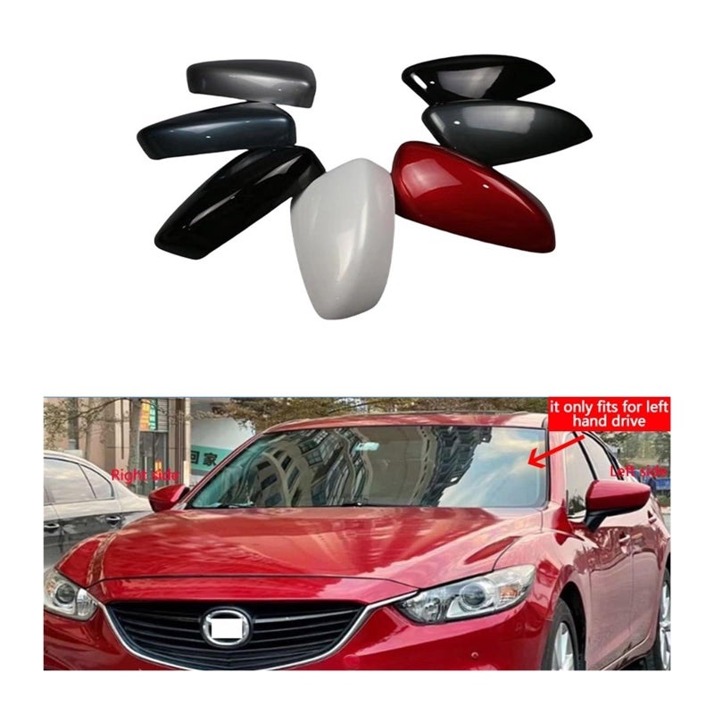 Red Rearview Mirror Cover Housing Lid Case Compatible With Mazda 6 Atenza 2013 2017 - Image 3