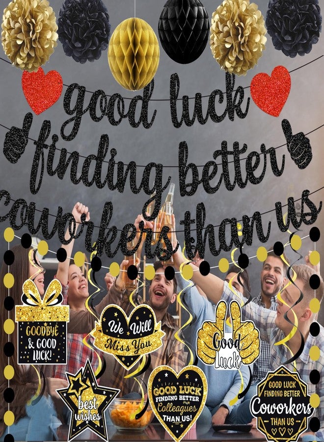 MZ.ogm Black Good Luck Finding Better Coworkers Than Us Banner Going Away Party Decorations Coworker Leaving Decorations We Will Miss You Decorations for Farewell Decorations Party - Image 5