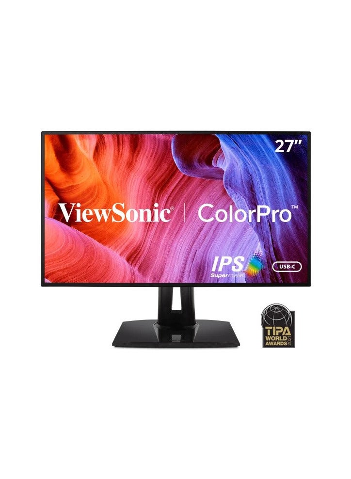 ViewSonic VP2768A - 27" ColorPro™ 1440P IPS Monitor With 90W USB C, RJ45, SRGB, And Daisy Chain Supports Laptops, PCs, Macs Black - Image 1