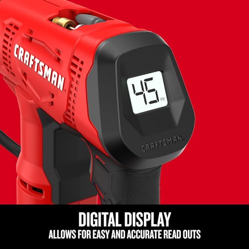 CRAFTSMAN V20 Air Compressor Portable, Cordless Tire Inflator, Up To 150 PSI Tire Pump, with Digital Pressure Gauge, Tool Only (CMCE521B) - Image 5
