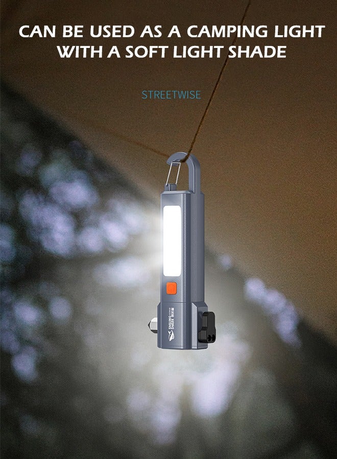 Camping Light Multifunctional flashlight that integrates Torch light rechargeable camping light  reading light  flashlight - Image 4