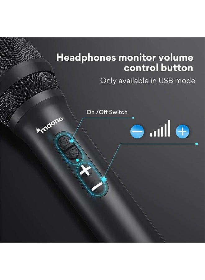 ماونو ميكروفون ديناميكي للبودكاست USB/XLR، مجموعة ميكروفون استوديو مع وحدة تحكم في الصوت، حامل صدمة، فلتر صوت، مثالي للتسجيل الصوتي وآلات الموسيقى، التعليق الصوتي، والبث المباشر (HD300T) - Image 5