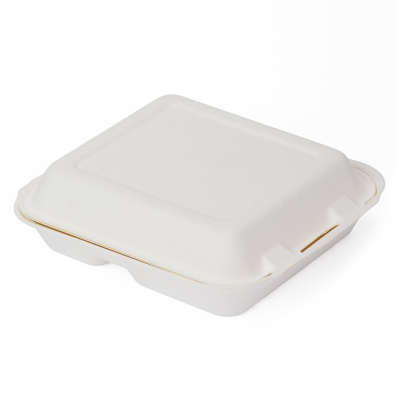 Eco-friendly Paper To-Go Box, Square, Partitioned - Image 2