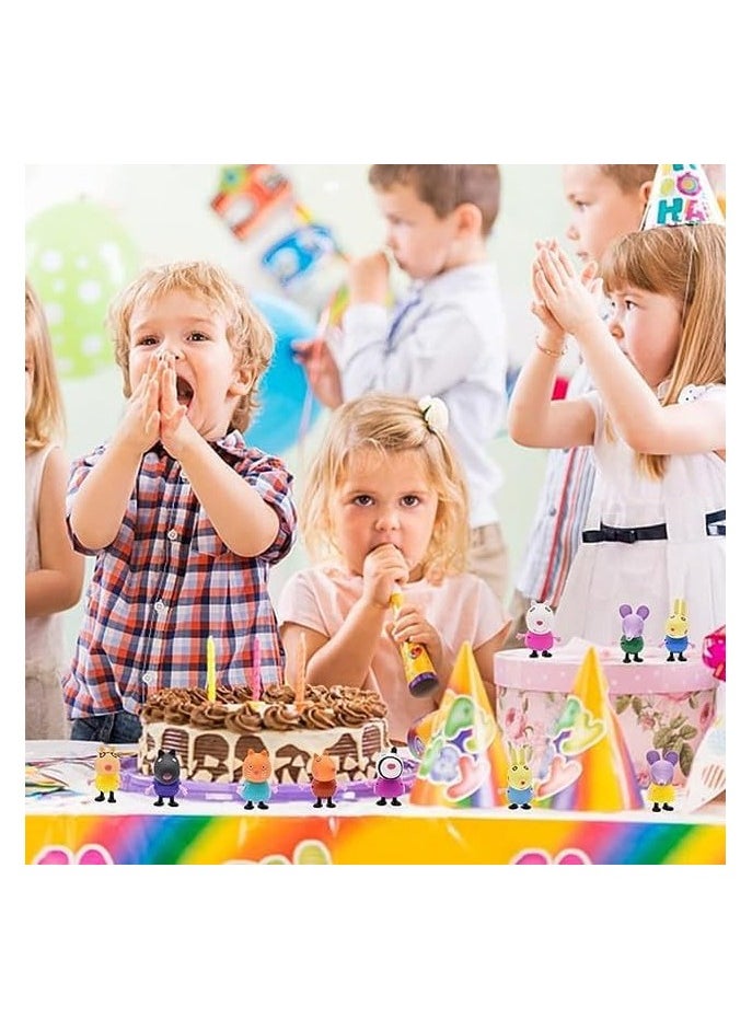 TOY GARDEN 10 Pcs Peppa Figures Set – Cupcake Toppers for Birthday & Baby Shower Party Supplies, Cake Decorations | Multicolor Figurines for Girls & Women  - Image 2