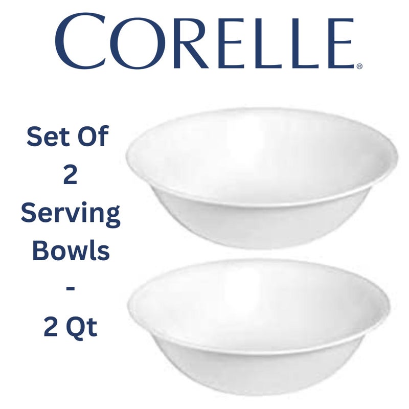 Corelle 12-1/4-Inch Serving Platter, Winter Frost White - 2-Pack with 2-Quart Serving Bowl, Winter Frost White 2PK - Bundle Set of 4 - Image 3