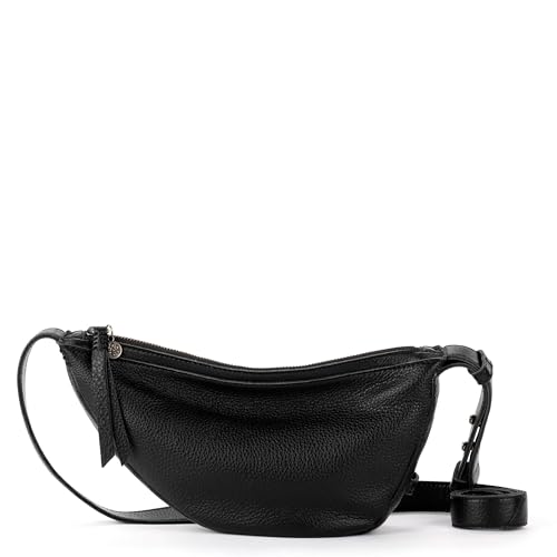 The Sak Tess Sling Bag in Leather, Adjustable Crossbody Strap, Black - Image 3