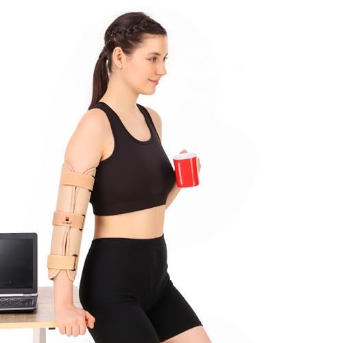BELTWALA Elbow Brace Arm Immobilizer Splint (XL) | Cotton Elbow Support Stabilizer with Aluminum Strips for Fracture, Sprains, Dislocation & Arthritis Pain Relief | Adjustable & Lightweight - Image 1