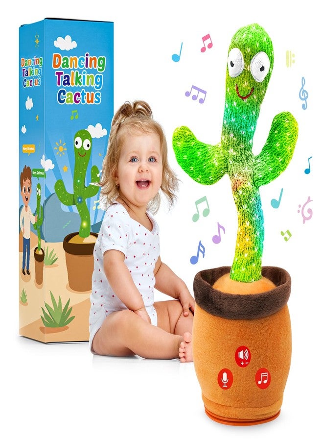 Qularlans Dancing Talking Cactus Toy with Adjustbale Volume, Boys Girls' Funny Gifts Interactive Baby Toddler Toys with Singing Mimicking Repeating Function, Kids Stocking Stuffers - Image 1