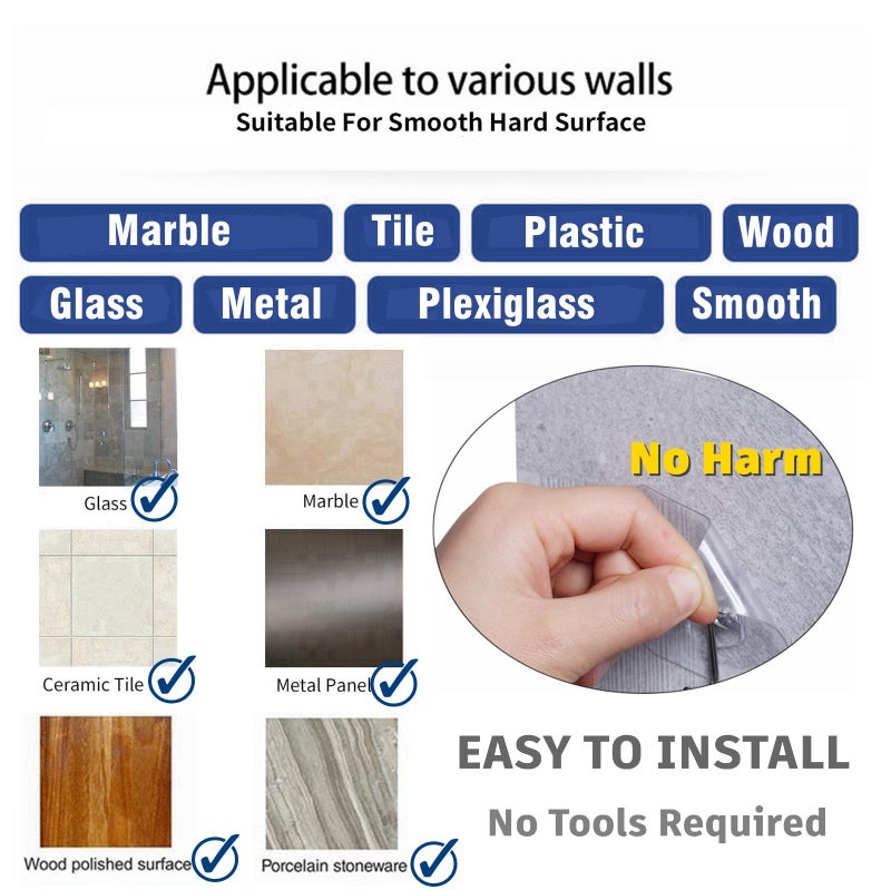 nabreeli Heavy Duty Adhesive Hooks 18 Pack - Holds 15 lbs, No Drill Stick Plastic Hook Hangers for Hanging Towel Shower Bathroom, Kitchen, Cabinet - Strong Wall Hanger for Ornaments, Apartment Bedroom - Image 4