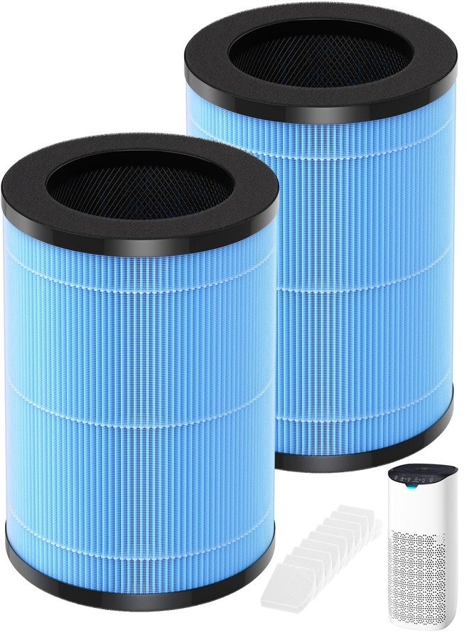 CFKREYA MJ003HD Replacement Filter Compatible with POMORON Air Purifier Model MJ003HD, 4-in-1 High-Efficiency H13 HEPA with Activated Carbon Filter, 2 Pack - Image 1