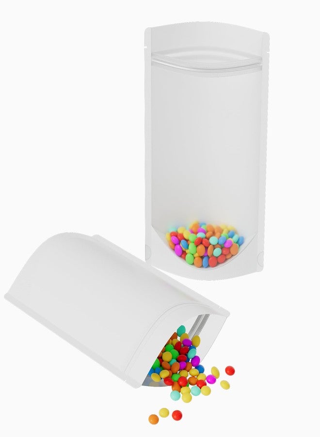 QQ Studio Pack of 100 Translucent Front Matte White Poly Plastic Resealable Bags (8.4oz (6" x 9"), White Stand-Up Pouch) - Image 5