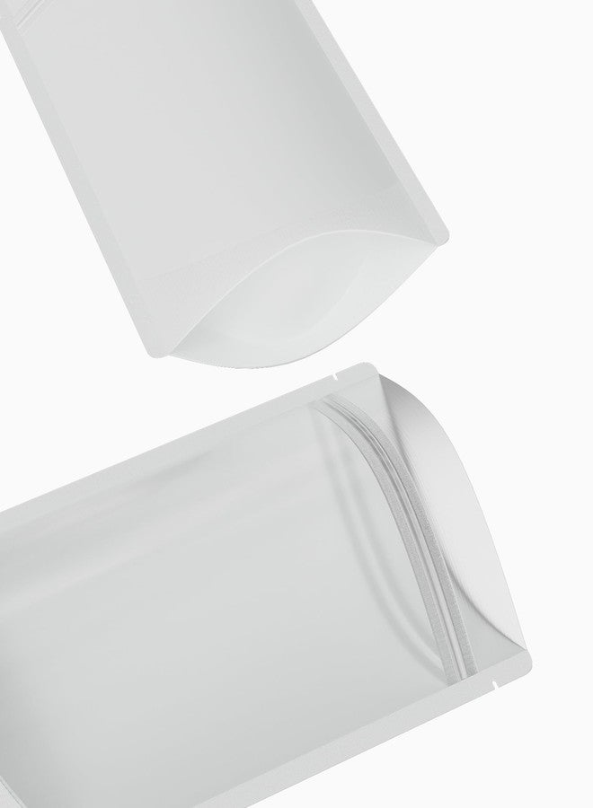 QQ Studio Pack of 100 Translucent Front Matte White Poly Plastic Resealable Bags (8.4oz (6" x 9"), White Stand-Up Pouch) - Image 4