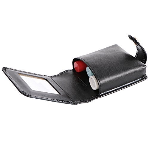 kilofly Genuine Leather Double Lipstick Case Cosmetic Makeup Holder + Gift Box - Image 4
