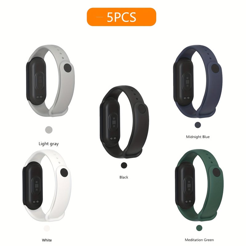 5 Pieces Replacement Strap For Mi Band 8 9 10 Soft Wristband Compatible Fitness Set - Image 2