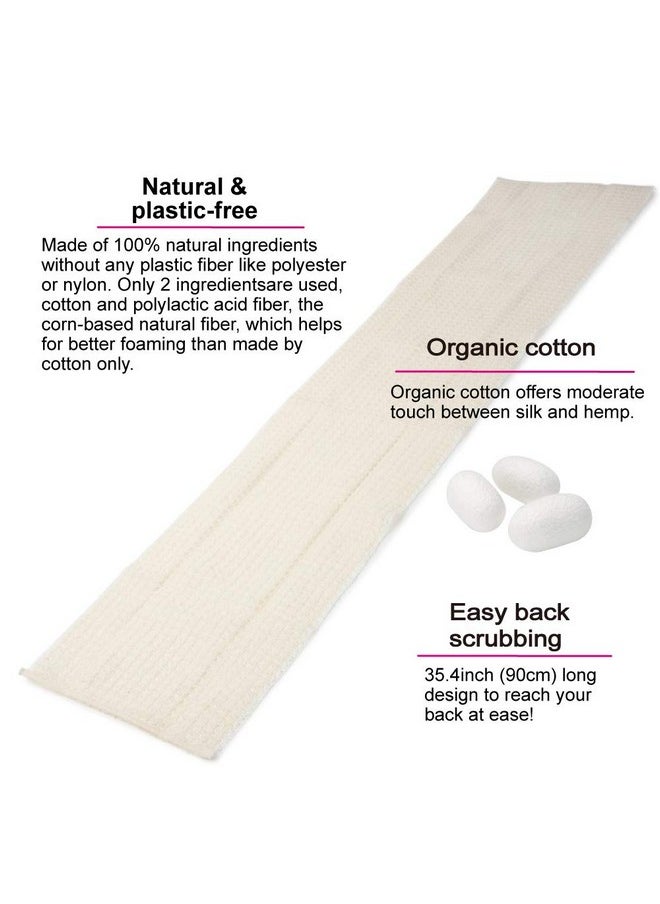 Terra Distribution - Exfoliating Washcloth [Made In Japan] Shower Back Scrubber Plantbased Loofah (Organic Cotton) - Image 1
