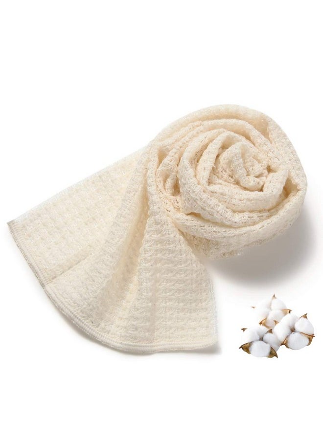 Terra Distribution - Exfoliating Washcloth [Made In Japan] Shower Back Scrubber Plantbased Loofah (Organic Cotton) - Image 1