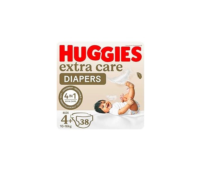 Huggies Extra Care Diapers Value Size 4+ - 38 Diapers