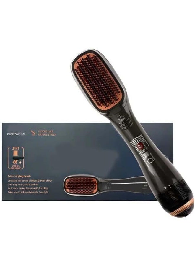 UV Enterprises 2 in 1 Hair Dryer Brush Hot Air Styling Brush Straightener Volumizer Professional Hair Styling Tool - Image 1