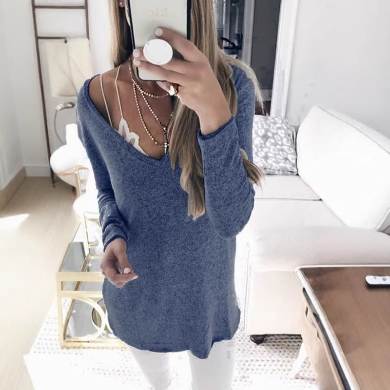 Wish Sweater Long Sleeve V-Neck Sweater Top Women'S Clothing - Image 2