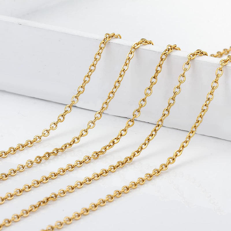 Andblue 30 Pack Necklace Chains 2mm Gold Plated Stainless Steel Link Cable Chain Necklace Bulk for DIY Jewelry Making Supplies (18 Inches) - Image 3