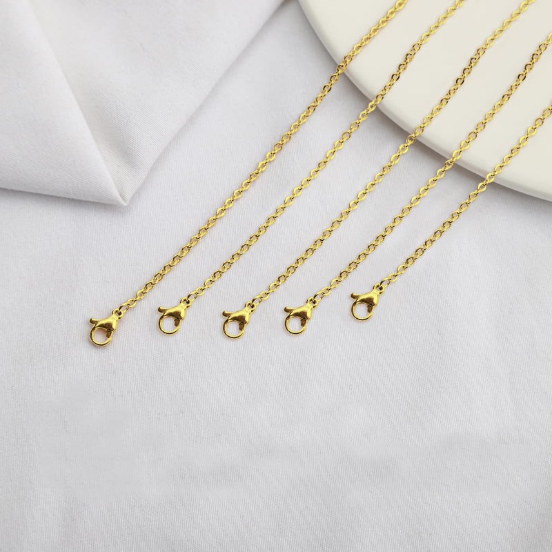Andblue 30 Pack Necklace Chains 2mm Gold Plated Stainless Steel Link Cable Chain Necklace Bulk for DIY Jewelry Making Supplies (18 Inches) - Image 2