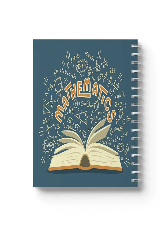 لوحة - دفتر مربعات للرياضيات كراس سلك حلزوني ٦٠ ورقة للمدرسة، المواد الدراسية، الجامعة، العمل تصميم كتاب مع رموز الرياضيات - Image 1