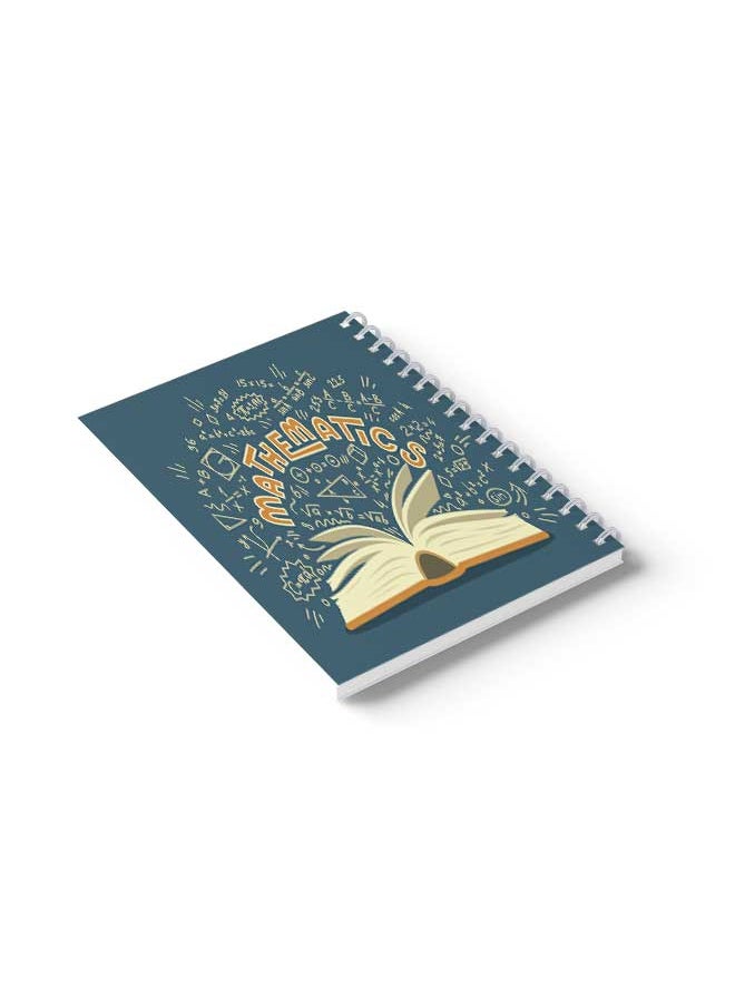 لوحة - دفتر مربعات للرياضيات كراس سلك حلزوني ٦٠ ورقة للمدرسة، المواد الدراسية، الجامعة، العمل تصميم كتاب مع رموز الرياضيات - Image 1