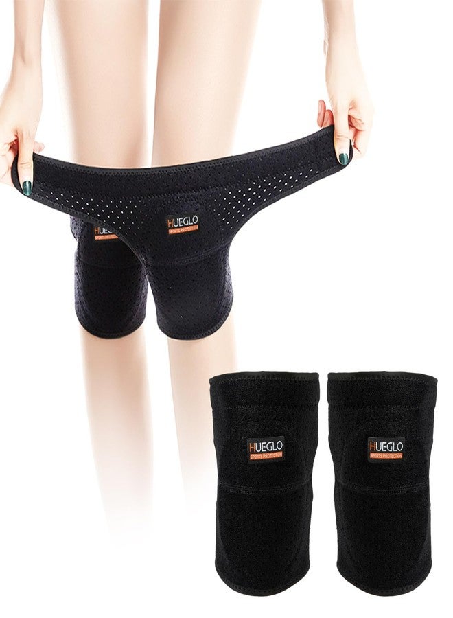 HUEGLO Protective Knee Pads for Dancers,Volleyball Knee Pad for Girls,Soft Sponge Knee Pads for Avoid Floor Burns & Bruising,1Pair,Black,Medium - Image 1