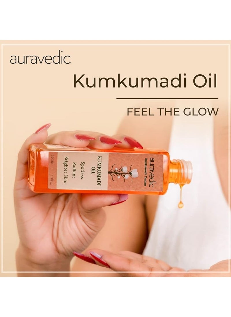 Auravedic Auravedic Kumkumadi Oil, 100 Ml. Kumkumadi Face oil for Glowing Skin. Kumkumadi Tailam from kerala.  - Image 2