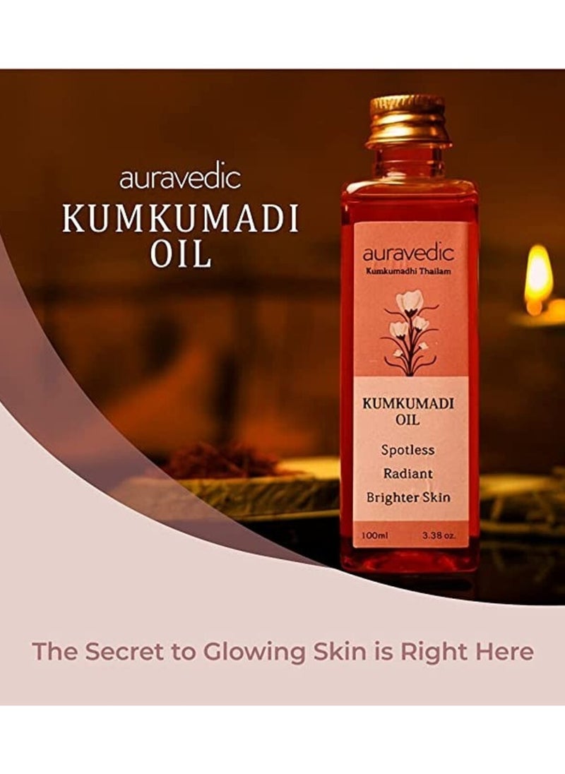Auravedic Auravedic Kumkumadi Oil, 100 Ml. Kumkumadi Face oil for Glowing Skin. Kumkumadi Tailam from kerala.  - Image 3