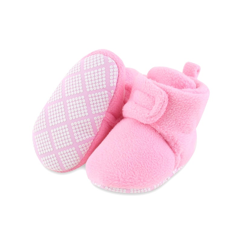 Bibimom Newborn Shoes Boys Girls Soft Fleece House Walking Booties Pink 0-3 Months Baby Essentials - Image 1