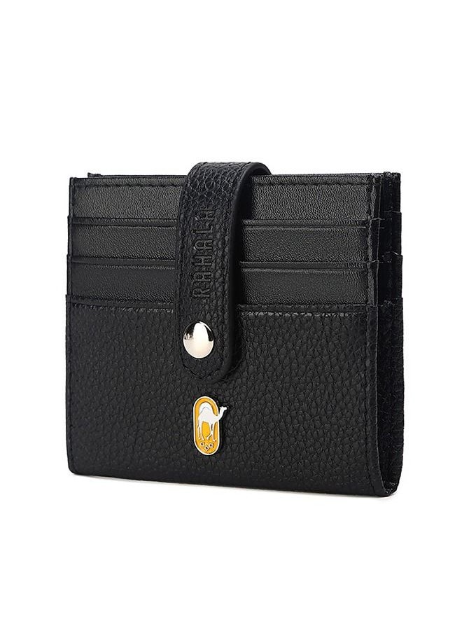 RAHALA - RA107 Genuine Leather Multiple Card Slots Casual Slim Wallet - Black - Image 1