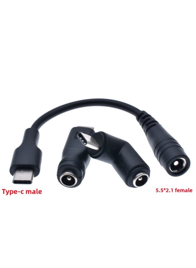DC Power Conversion Plug 5.5*2.1mm Female To Typec Male Mobile Phone Tablet Charging Line 5521 Female Adapter-Color:5521 Mother To Type-c Short Line  - Image 1