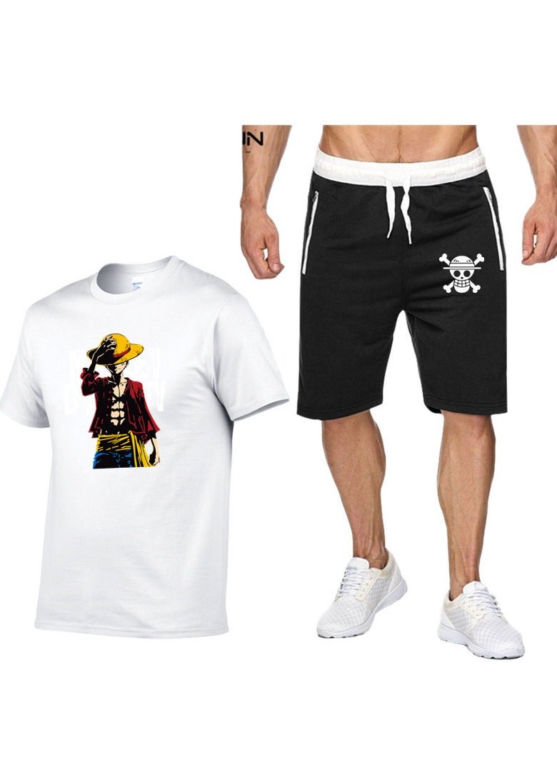 KUYING New One Piece Hip Hop Short Sleeve Five Cent Shorts Set  - Image 1
