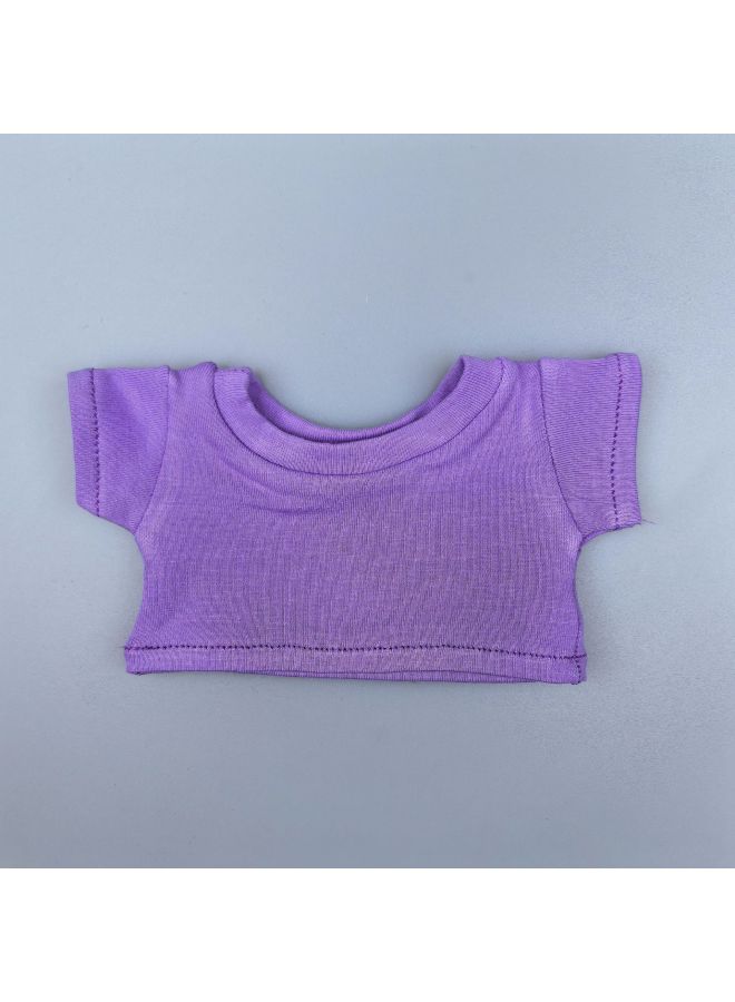 Doll Clothes 10/40cm20cm Cotton Doll Short Sleeve T-shirt Doll Doll Clothes Can Add LOGO Pattern-Specifications:10cm Starfish Body Wear-Color:Purple T-shirt  - Image 1