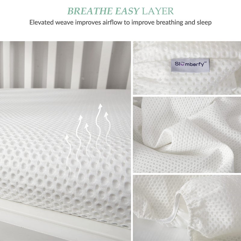 Slumberfy Breathable Crib Waterproof Mattress Protector Pad- Hypoallergenic - Noiseless - Washable- Breath Easy, Babies and Toddlers, Lab Tested - Crib Size 28"X52" by Slumberfy - Image 3