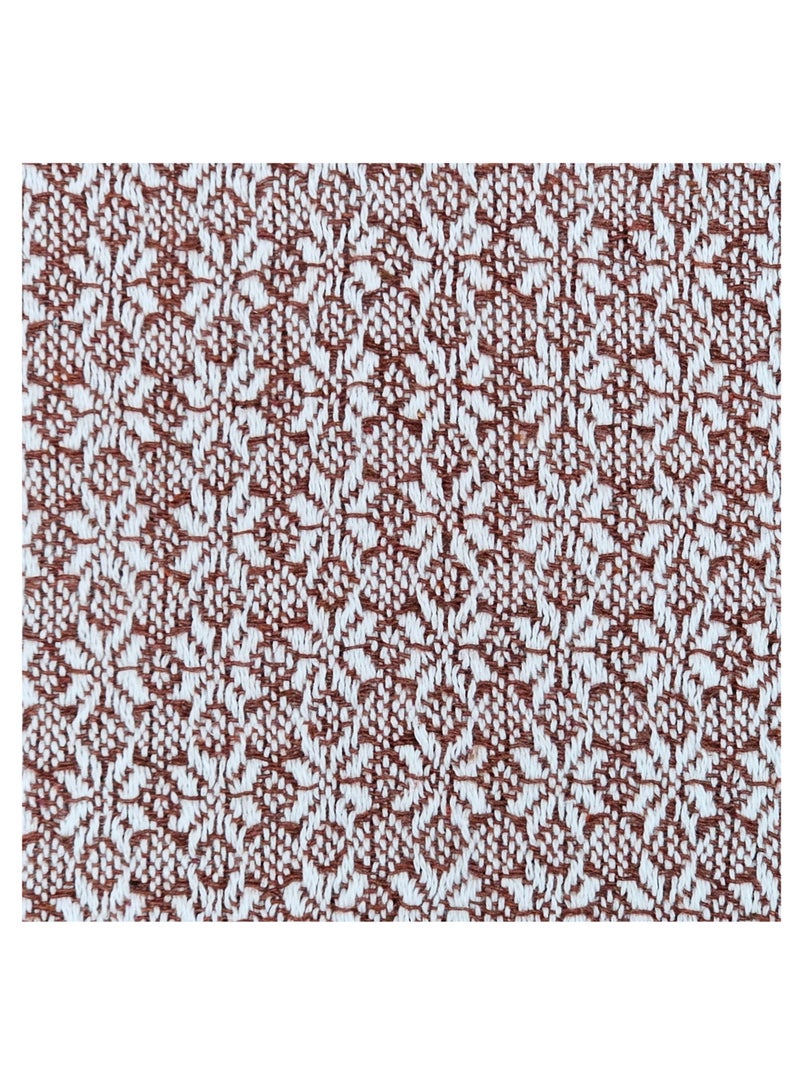 Fabienne Turkish Cotton Throw Blanket Knitted Suitable for Bed, Sofa and Chair Dark Red/White 170x200 cm  - Image 2