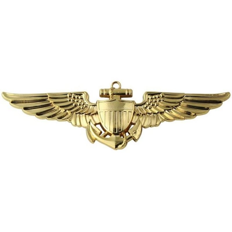 Honor Country Naval & Marine Aviator Gold Metal Auto Emblem - Image 4