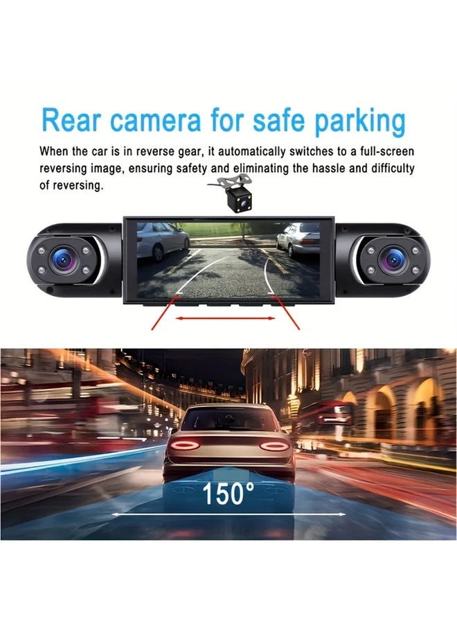 Y110A كاميرا سيارة بداش 360 درجة 4 قنوات أمامية 1080P خلفية يسار يمين 720P شاشة آي بي إس - Image 1