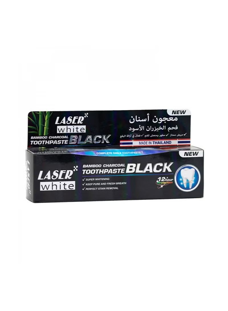Laser White Black Bamboo Charcoal Toothpaste - 100gm - Image 1