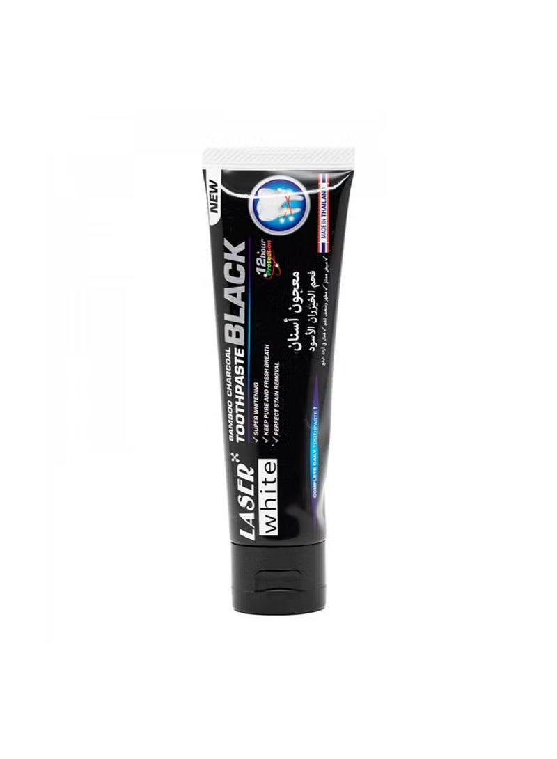 Laser White Black Bamboo Charcoal Toothpaste - 100gm - Image 2