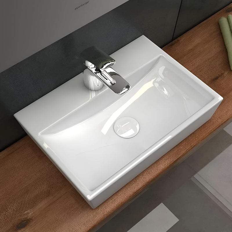 SYON Syon ZUCA Premium Ceramic Table Top Wall Hung Wash Basin for Bathroom Living Room 145x10  - Image 4